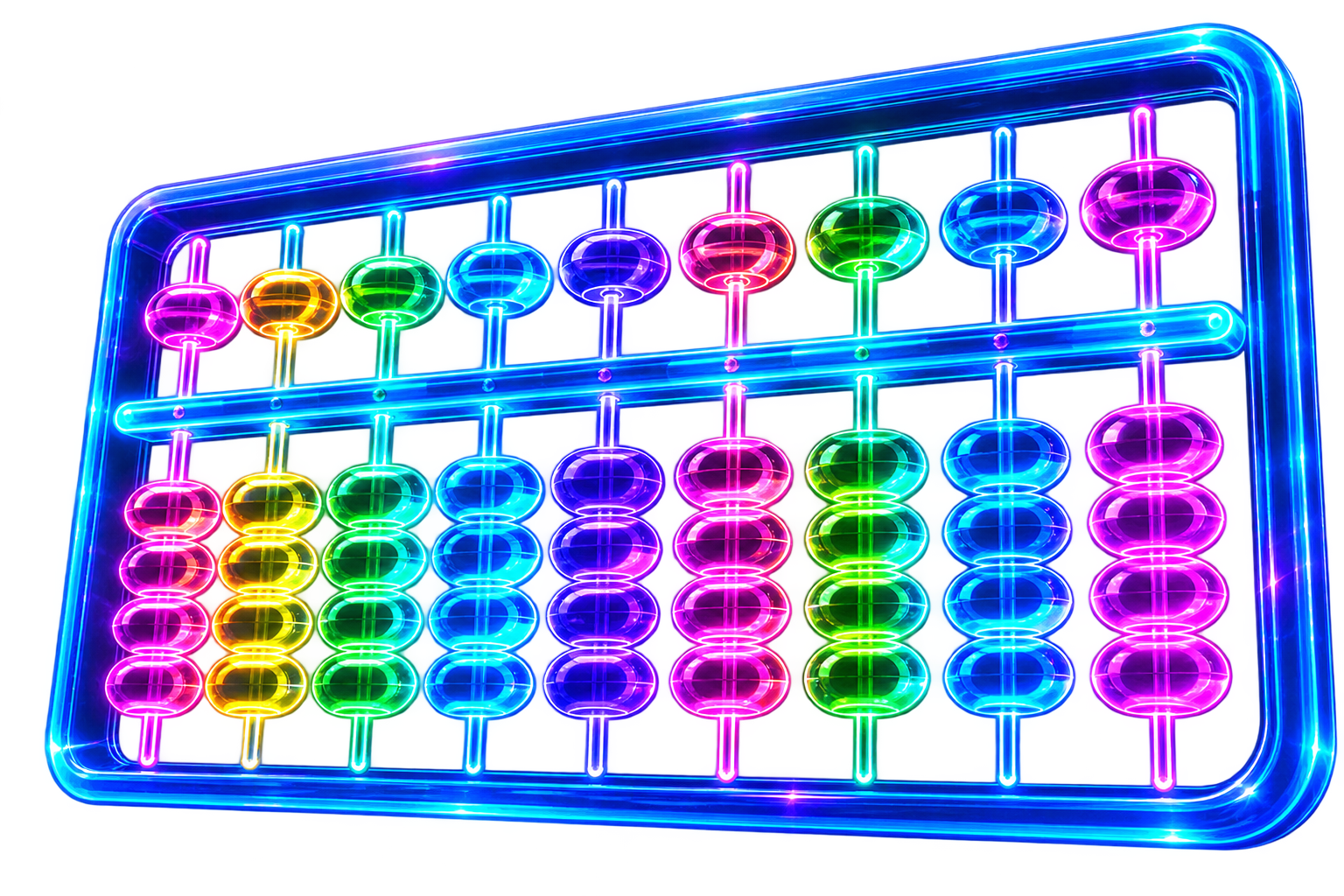 未来をイメージした発光するそろばん